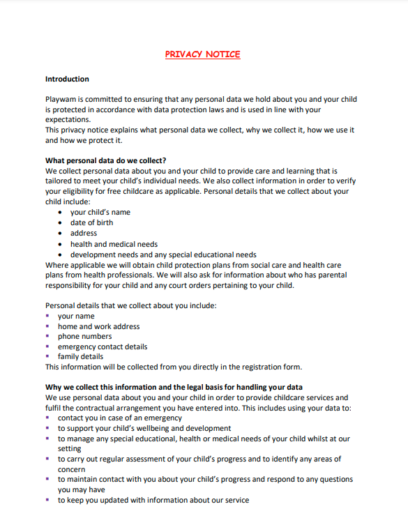 Privacy Notice & Information Sharing